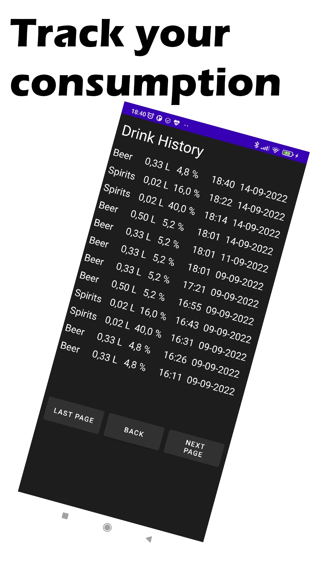 Alcohol Tracker screenshot